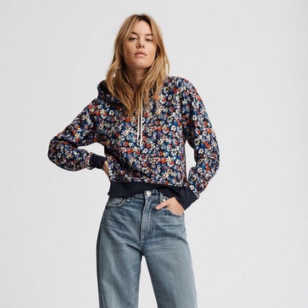 rag & bone floral hoodie